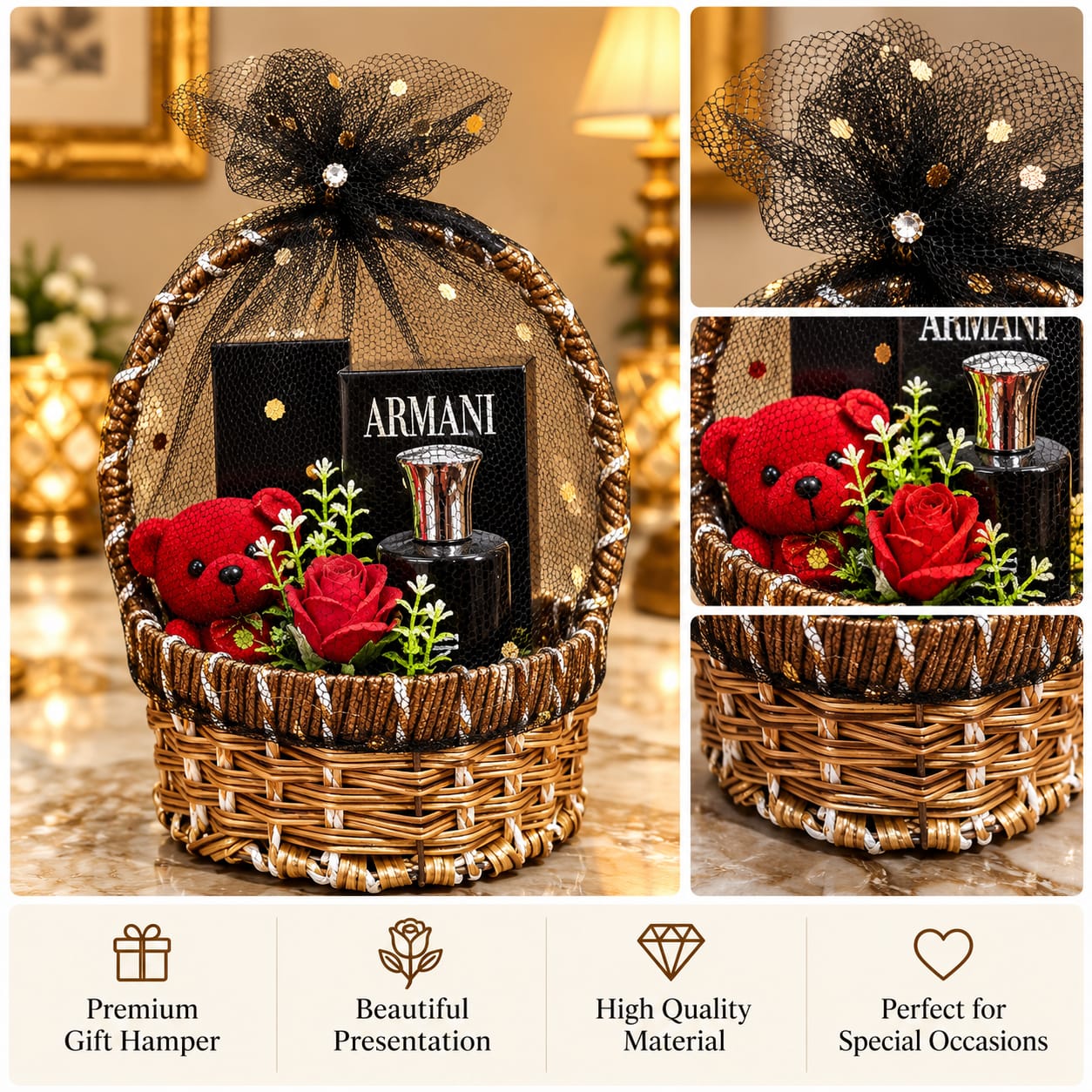 Premium Armani Fragrance Teddy Gift Hamper
